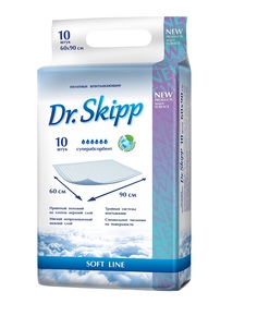 Пеленки Dr. Skipp Soft Line 60x90 см 10 шт. Dr.Skipp
