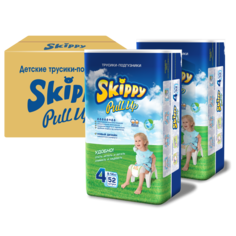 Трусики-подгузники Skippy Pull Up 4/L (9-14кг), 2x52 шт.