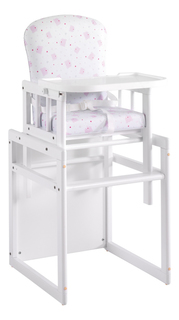 Стульчик для кормления micuna T-950 белый с розовыми мишками