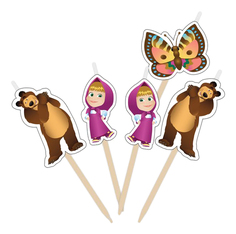 Набор свечей Маша и Медведь на палочках 5 шт,, 45 г,