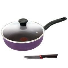 Комплект Сотейник Tefal Cook Right, 24 см, 2,5 л + Нож Tefal Ingenio Black 13 см