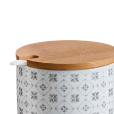 Сахарница с ложкой Bamboo 200гр серая Dcasa