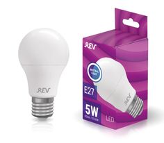 Лампочка светодиодная LED, груша Е27 5W 4000K холодный свет REV