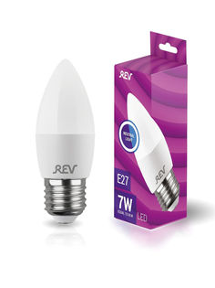 Лампочка светодиодная LED, свеча Е27 7W 4000K холодный свет REV