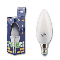 Лампочка светодиодная LED, свеча Е14 3W 4000K холодный свет REV