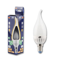 Лампочка светодиодная LED, свеча на ветру Е14 3W 2700K теплый свет REV