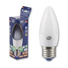 Лампочка светодиодная LED, свеча Е27 5W 2700K теплый свет REV