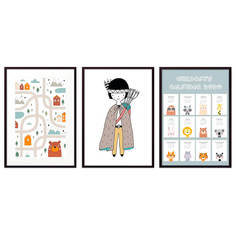 Набор постеров Коллаж Детский №60 40х110 см Дом Корлеоне