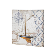 Постер на раме Яхта, морской стиль, 30х30 см, Винил, Дерево Seashop