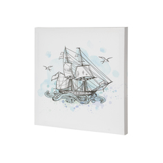 Постер на раме Корабль, морской стиль, 30х30 см, Винил, Дерево Seashop