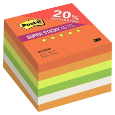 Блоки самоклеящиеся (стикеры) POST-IT Super Sticky, "Огонь", 76х76 мм, комплект 6х90 л.