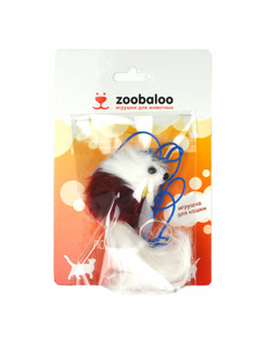 Игрушка для кошек Zoobaloo Погремушка Меховая мышь на резинке 1 м