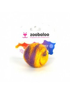 Игрушка для кошек Zoobaloo Шерстяной мяч Фьюжн, желто-фиолетовый, 4 см