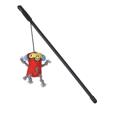 Игрушка для кошек Грызлик Ам Обезьяна с веревками дразнилка со звуком 30 см