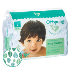 Подгузники Offspring L 9-13 кг. 36 шт. Листочки