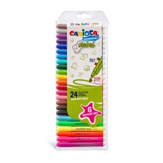 Набор фломастеров CARIOCA MINI, 24 цв. (включая 6 флюоресцентных)