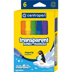 Набор фломастеров TRANSPARENT, 6 цв., в картонной коробке с европодвесом Centropen
