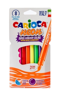 Набор фломастеров CARIOCA NEON, 8 цв., в карт конверте с европодвесом