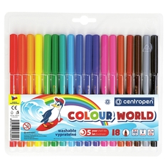 Набор фломастеров COLOUR WORLD, 18 цв., с европодвесом Centropen