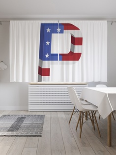 Шторы под лён "Американская p", серия Oxford DeLux, 290х180 см Joy Arty