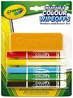 Набор стираемых фломастеров с губкой Crayola Colour Wipeoffs 98-9302