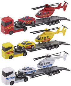 Игровой набор HTI Перевозчик с машиной и вертолетом Teamsterz в ассортименте