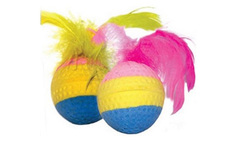 Игрушка для кошек Triol Радужный мяч, разноцветный, 3,5 см, набор из 4 шт