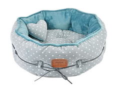 Лежак для домашних животных Pinkaholic Desarae, круглый, голубой, 44х42х17 см