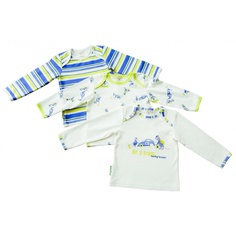 Комплект футболок с длинным рукавом 3 шт Lucky Child Синий р.68