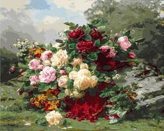 Картина по номерам Белоснежка "Розы и ягодная корзина", 40x50