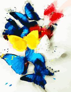 Картина по номерам ВанГогВоМне "Разноцветные бабочки", 40x50