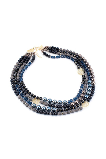Колье женское Selena 10119111 синее/черное/золотистое