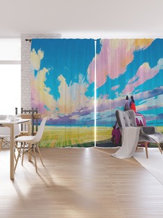 Шторы под лён «Любование небом на машине», серия Oxford DeLux, 340х265 см Joy Arty