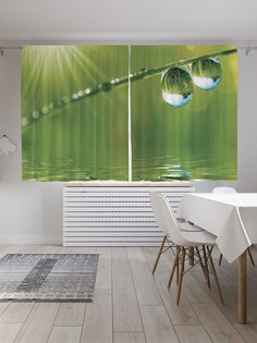 Шторы под лён «Капельный мир», серия Oxford DeLux, 290х180 см Joy Arty