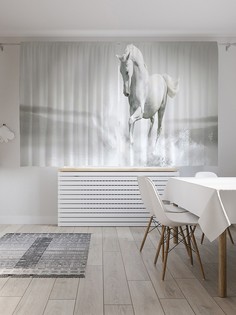 Шторы под лён «Конь на воде», серия Oxford DeLux, 290х180 см Joy Arty