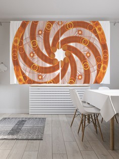 Шторы под лён «Космические спирали», серия Oxford DeLux, 290х180 см Joy Arty