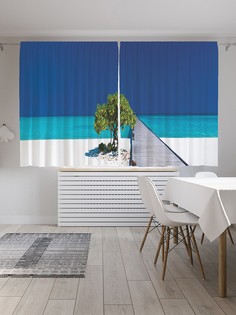 Шторы под лён «Мост через море», серия Oxford DeLux, 290х180 см Joy Arty