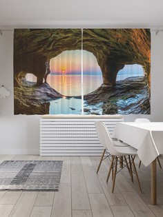 Шторы под лён «Пещерная архитектура», серия Oxford DeLux, 290х180 см Joy Arty