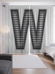 Шторы с фотопечатью "Алюминиевая w" из сатена, 290х265 см Joy Arty