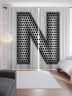 Шторы с фотопечатью "Алюминиевая n" из сатена, 290х265 см Joy Arty
