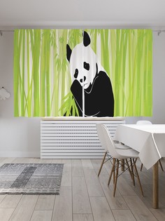 Шторы под лён «У панды обед», серия Oxford DeLux, 290х180 см Joy Arty