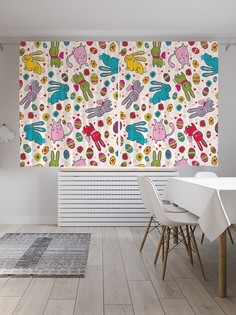 Шторы под лён «Пасхальное окружение», серия Oxford DeLux, 290х180 см Joy Arty