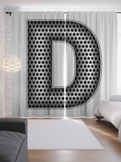 Шторы с фотопечатью "Алюминиевая d" из сатена, 290х265 см Joy Arty