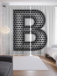 Шторы с фотопечатью "Алюминиевая b" из сатена, 290х265 см Joy Arty