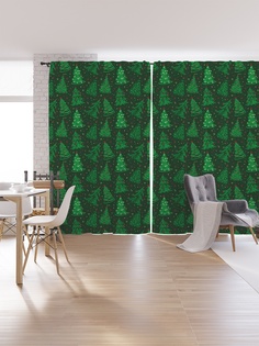 Шторы под лён «Танец елок», серия Oxford DeLux, 340х265 см Joy Arty