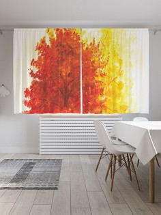 Шторы с фотопечатью "Необычные ели" из сатена, 290х180 см Joy Arty