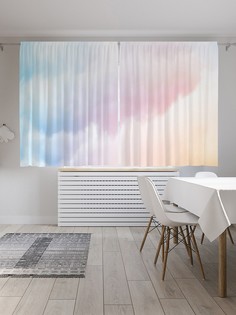 Шторы с фотопечатью "Цветные облака" из сатена, 290х180 см Joy Arty