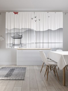 Шторы с фотопечатью "Японское озеро" из сатена, 290х180 см Joy Arty