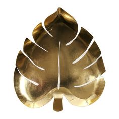 Тарелки пальмовый лист золото Meri Meri