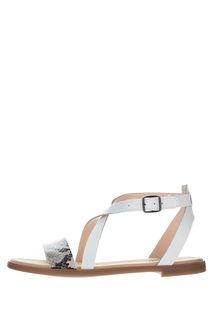 Сандалии женские Clarks 26149338 белые; серые 6.5 UK